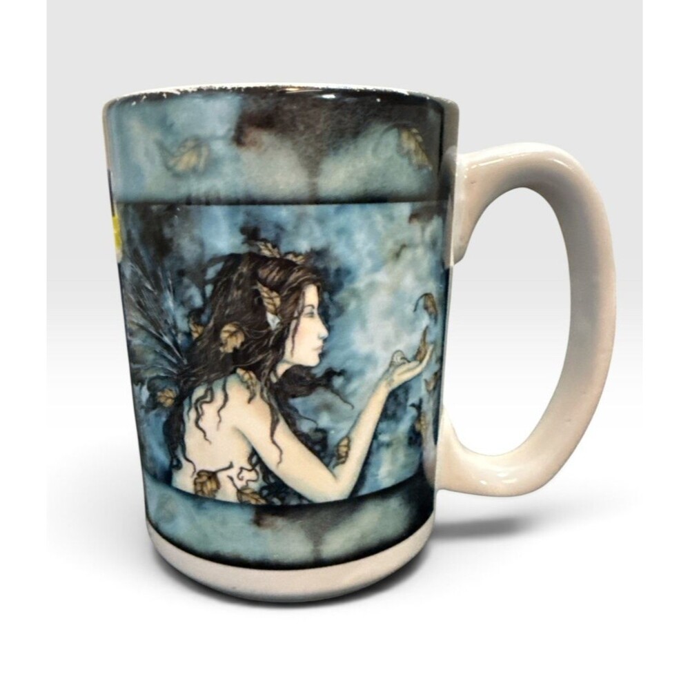 Cuppa Beautiful Blues and Browns Fairy Art Ceramic Coffee Mug Cup